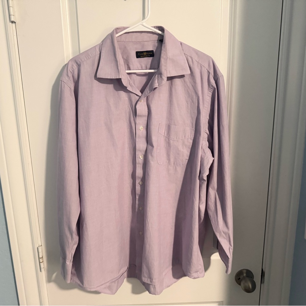 Club Room Men's Light Purple Button Down Shirt Size XL 34/35
